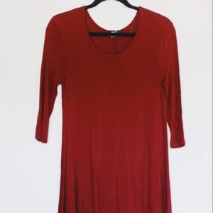 Maroon Knee-Length Dress